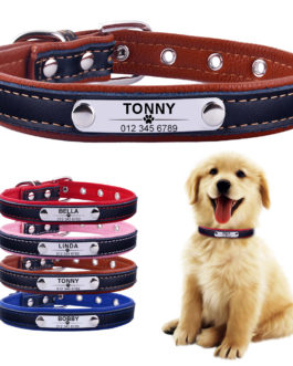 Adjustable Personalized Leather Pet Collar