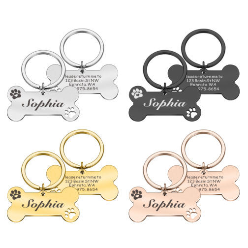 Customizable Pet Collar Address Tags with Engraving - Image 2