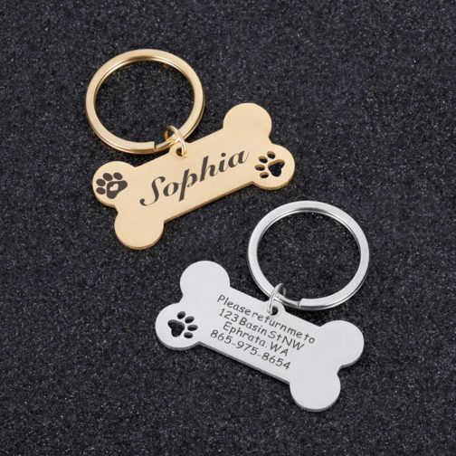 Customizable Pet Collar Address Tags with Engraving - Image 3