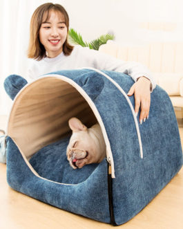 Enclosed Warm Sleeping Nest Basket Pet Tent