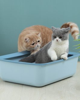 Semi-Closed Cat Litter Box With Spoon